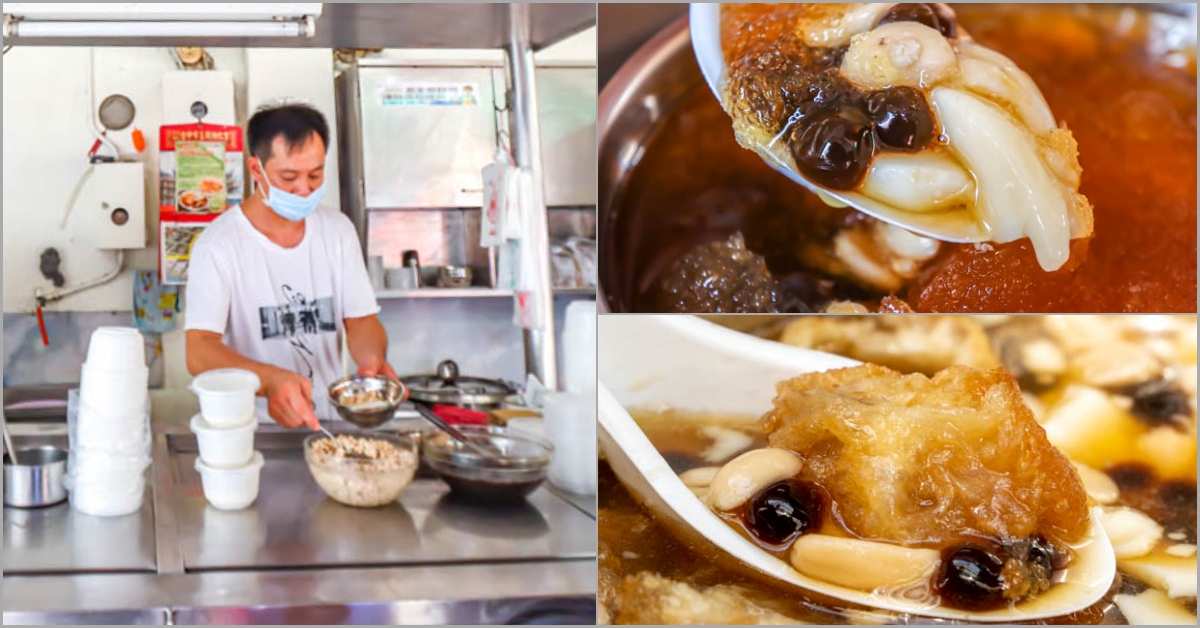台中烏日，隱身市場的台灣味豆花，吃起來帶有黑糖香的豆花。