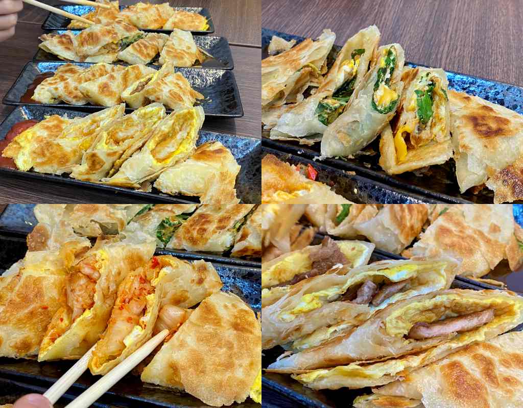 台中南屯早餐分享｜早安饗村：隱藏大樓店面中，酥皮蛋餅、蘿蔔糕、特製辣椒都值得一試。